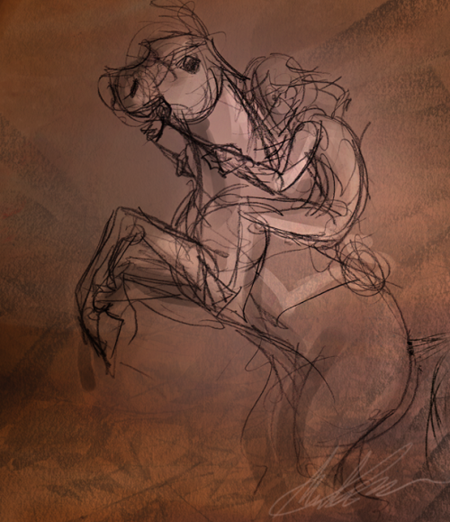 quickie sketch of young silence escapin&rsquo; on his horse