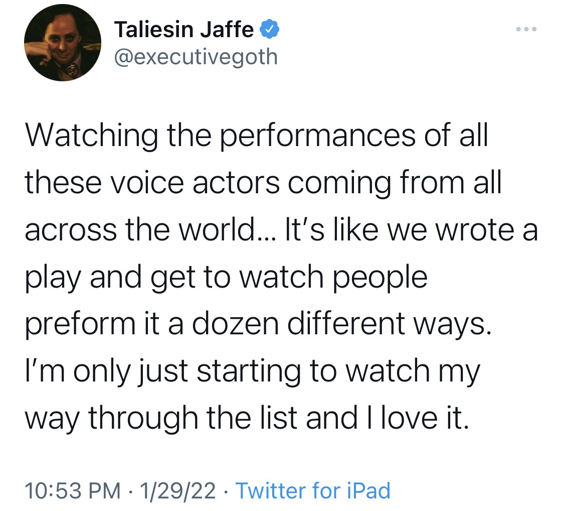 Taliesin Jaffe - Voice Actor, Writer, Actor