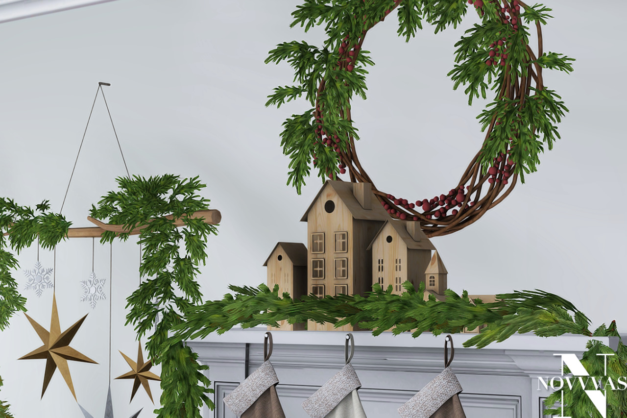 XMAS20 new meshes christmas tree (3 swatches), ornaments (4 versions