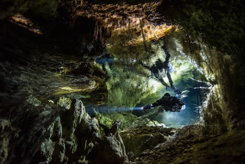 The Yucatan Peninsula is filled with cenotes—underwater caves filled with freshwater.