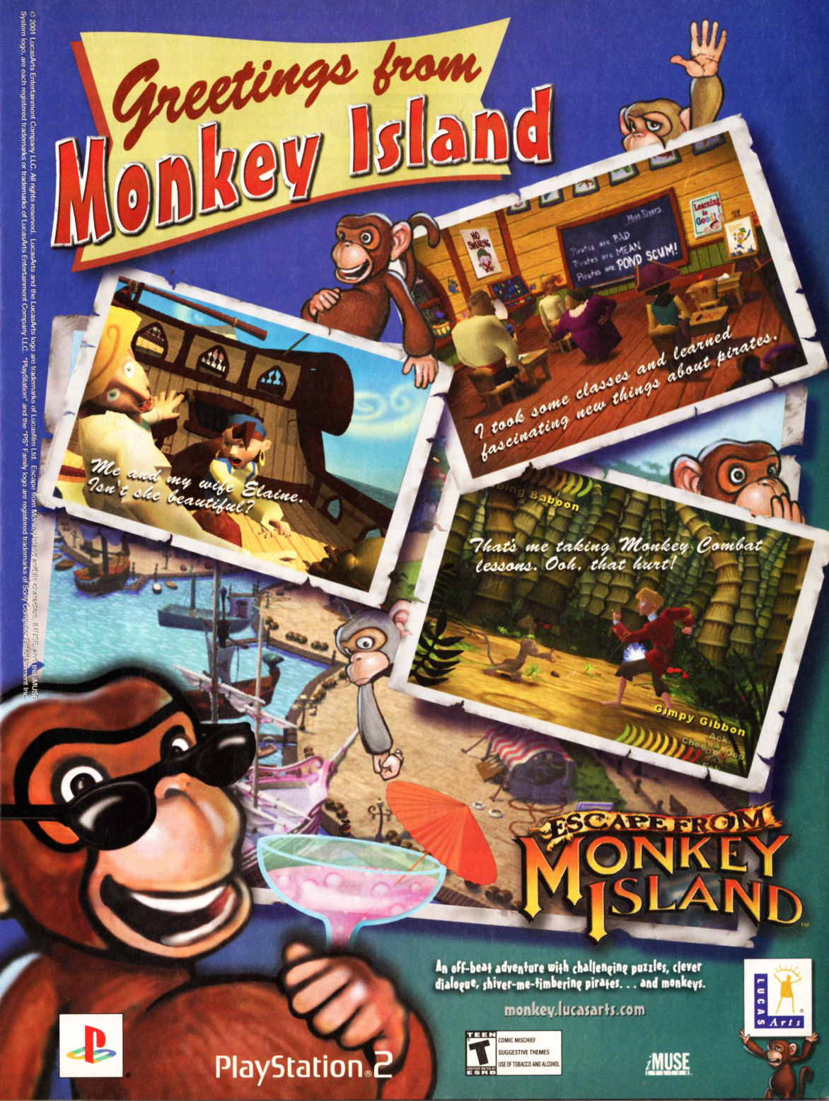 Video Game Print Ads — 'Escape from Monkey Island - “Greetings From...