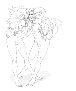 frosted-legs:Thulfriede on the left, Sulfriede on the right.Twins are back BB.