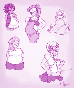 marmalade-draws-bellies: marmalade-draws-bellies:   secretchubkink:  blog-stupid:  big bellies in dressed big belles in oVer ALLs big belliES in apRons BiG BelLIES in foRM fitting shIRTS BIG BELLIES IN SCHOOL GIRL OUTFITS BIG BELLIES IN ANY UNIFORM 