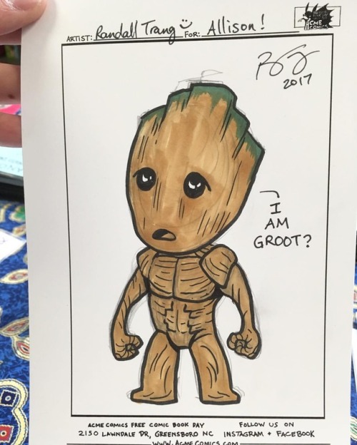 Baby Groot for #FCBD @acmecomics! Watched Guardians Vol 2 the day before &amp; it was a fun and 