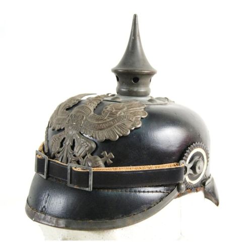 The pickelhaube, literally “spiked bonnet,” was originally designed for use in the Pruss