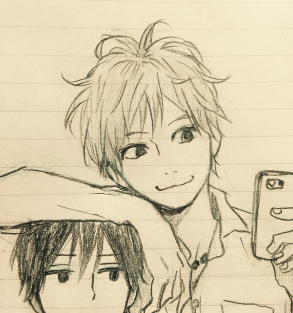 orange-takanoichigo:  Sketches of Suwa and Kakeru				[x]