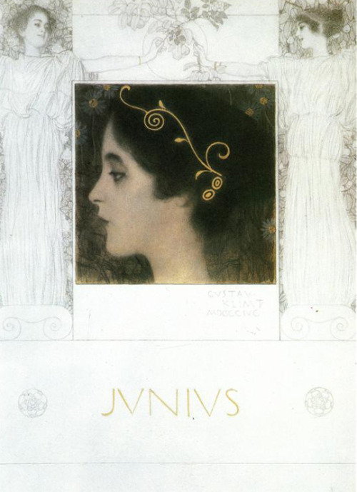 Gustav Klimt, 1896, Junius chalk, pencil, gold