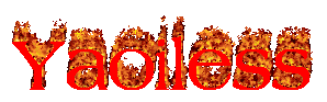 gif of the word Yaoiless engulfed in flames