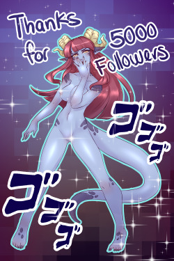 velvetqueenh:   5000 followers already oh my x3   YEY! Thanks everyone for your support!It has been a nice and interesting ride so far, and more to come. Here, have a cute Velvetia posing menacingly UuUr because she is so happy. Hentai Foundry - Twitter