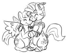 FA request: their pony character hugging twilight