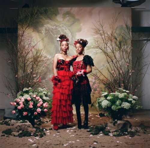 sinnamonscouture:Tessa Thompson, Danai Gurira & Chloe X Halle for Rodarte Fall/Winter 2018