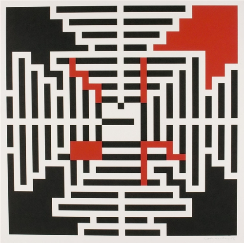 Verena Loewensberg, Geometric composition, 1982. Via wikipaintings.