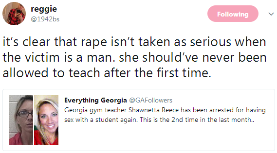 swagintherain: Yet a man would’ve been sent to prison after the first offense.