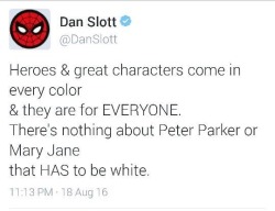 thehighpriestofreverseracism:  That awkward moment when THE writer currently responsible for “The Amazing Spiderman” has to school and check racists online