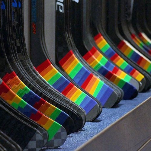 The Oilers used Pride Tape at their skills competition today. The Kickstarter to get this tape to pr