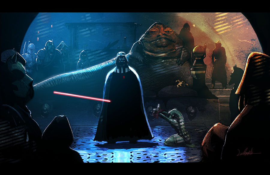thecyberwolf:  Vader in Jabba’s Palace Created by Livio Ramondelli / Find this