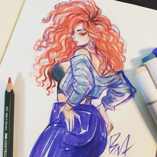 Lovely time sketching and make art :) #benatoons #copics #drawings #characterdesign #art #curls htt