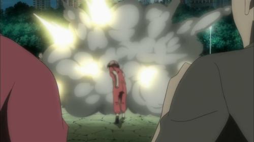 Kagura insane strength, looks like Hokuto Shinken xD (Gintama episode 219)