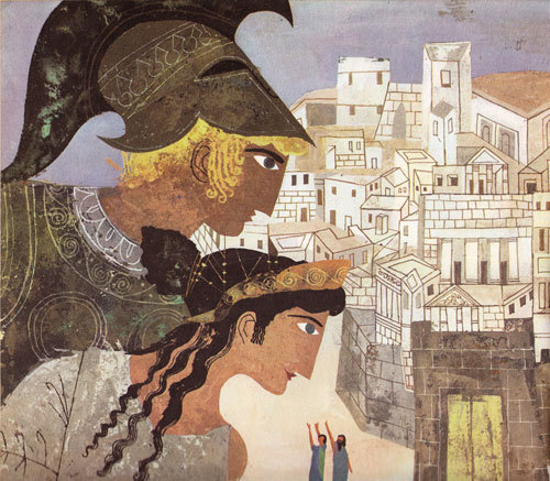 stephaniasum:Alice and Martin Provensen’s illustrations for the Iliad and Odyssey:  A Giant Golden b