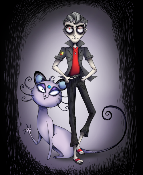 aaaand he&rsquo;s here!  Nanu and Persian in Tim Burton style.