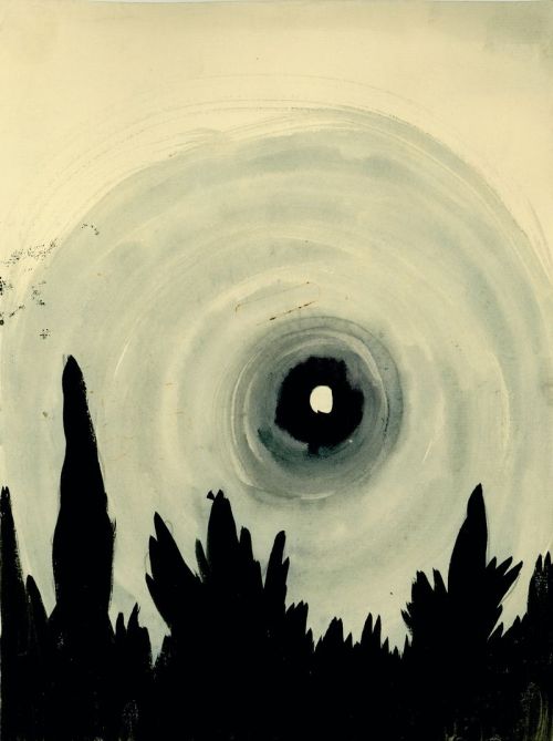 dappledwithshadow: Untitled (also known as Haloed Moon), Charles Burchfield, c.1916 Watercolor and g