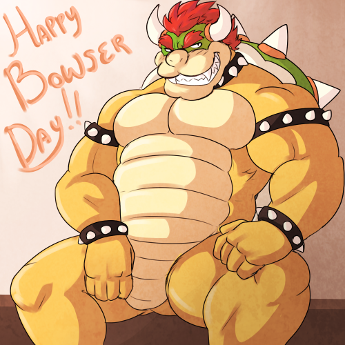 thewildwolfy:  MADE IT JUST IN TIME FOR BOWSER DAY! This was a lot of fun- he is my favorite video game character of all time haha. Spicy big dad.I’ll draw the thicc versions later