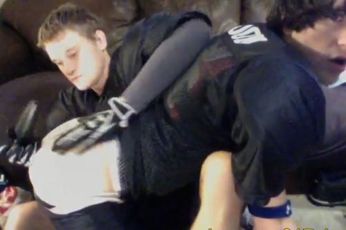jocks-n-pads2:  Jocks n Pads Be your teammate’s bitch during halftime!