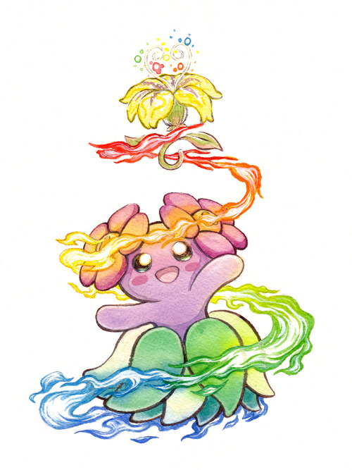  The shiny Bellossom be poppin with colorful flames! 