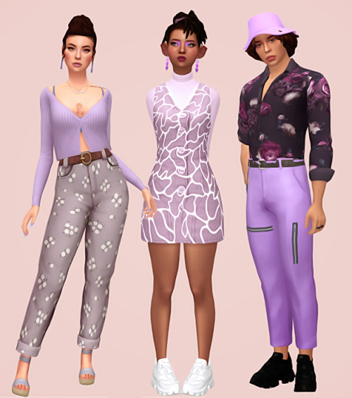 peachiiesims:  3x10 Lookbook Challenge by @saurussims Day 4: Lilac Rules: Pick or create 3 sims, and