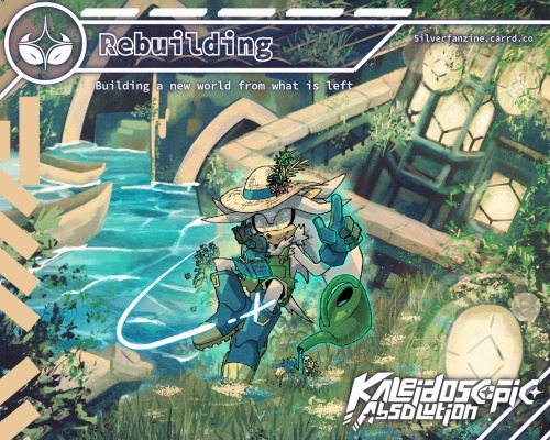 Silver the Hedgehog in a gardening outfit floats above the ground using psychokinesis while watering plants with a watering can. Bright city ruins are behind him covered in foliage and half submerged with water.