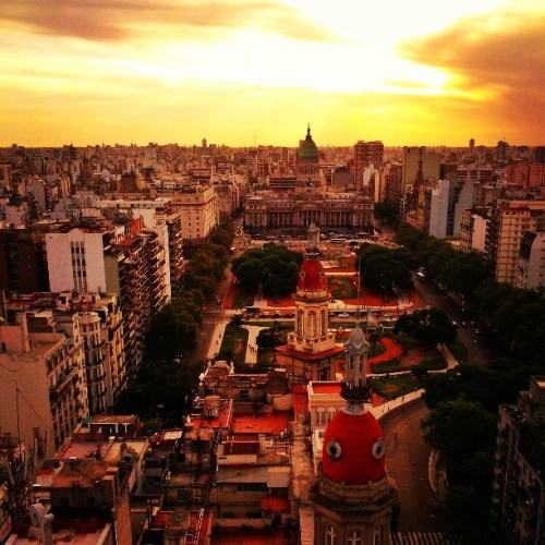 sosarina:  Sunset view from ‘heaven’ at Palacio Borolo #buenosaires (at Palacio Barolo) 