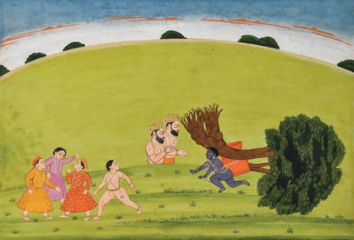 Krishna Splits the Double Arjuna Trees, from Bhagavatha Purana folio