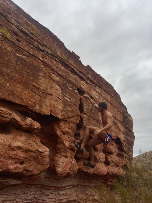This is from our climbing trip in redrock Nevada last year.