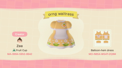 fruitsvillage: fruit themed apron dresses for all the island fruits!