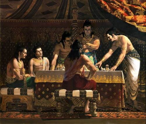 Pandavas discuss war tactics by Giampaolo Tomassetti