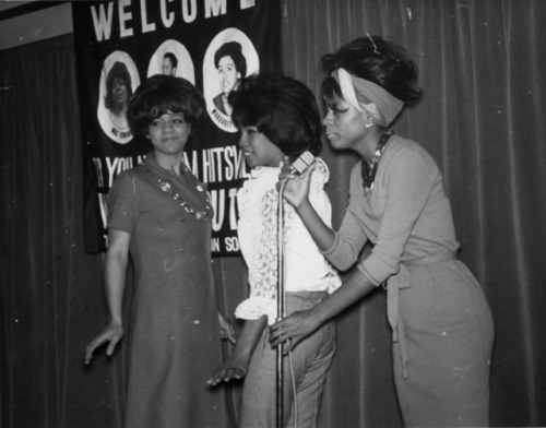 Florence Ballard, Mary Wilson, and Diana Ross of the Supremes on stage, 1960s(from the E. Azalia Hac