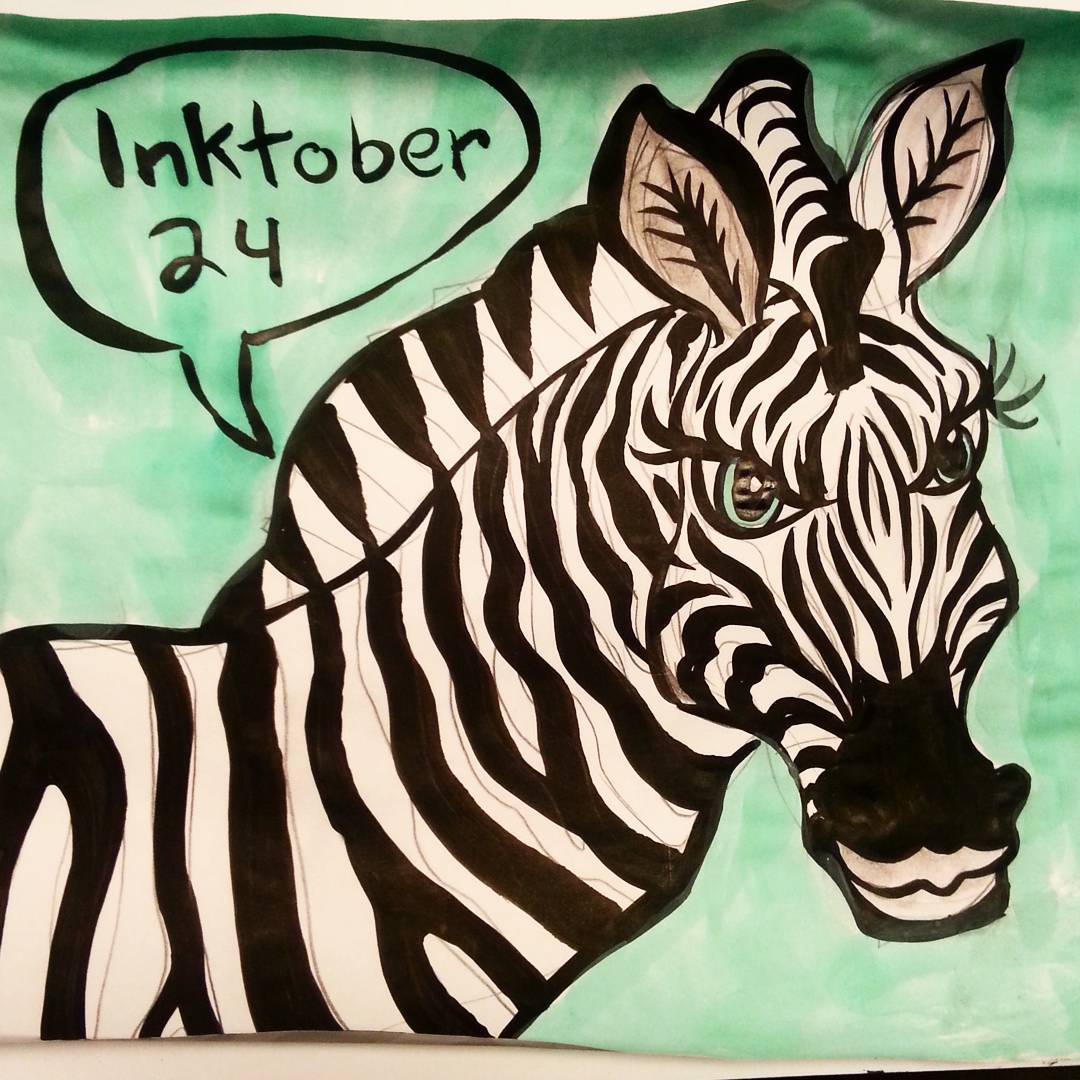 Another Zebra for Inktober.  Nope,  never enough zebras. #inktober #ink #drawing