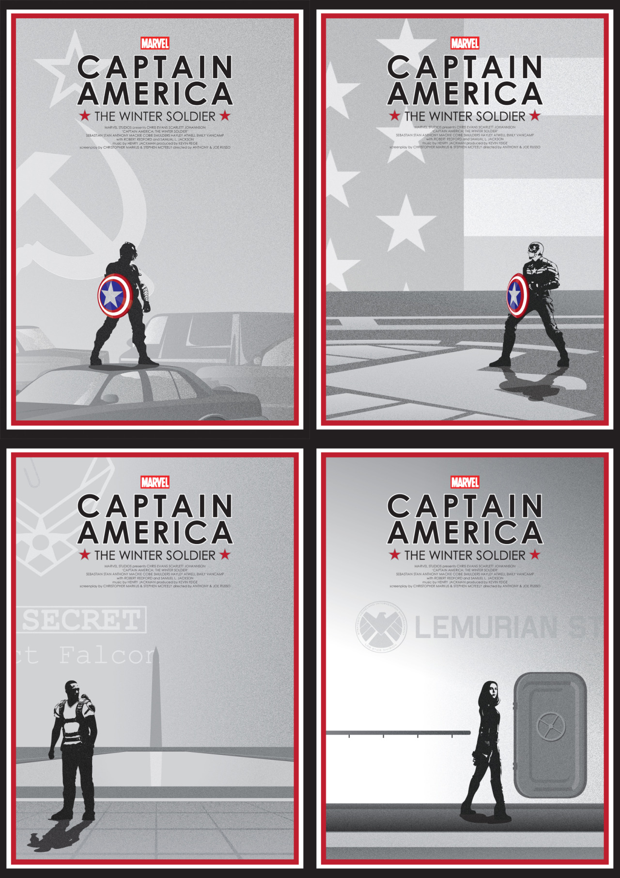 the-other-sam:  The actual complete set. Winter Soldier, Cap, Falcon and Black Widow.