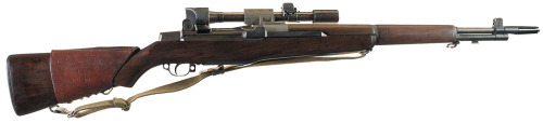 US Springfield M1D Garand sniper rifle with M84 scope, late World War II.