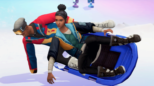 Two adventurous sims on a sled? recipe for injury.