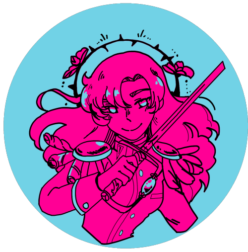 eds-art-factory: I’m making a set of magical girl heroine buttons for my next conand this just sort of happened while I was working on my colors, it’s so obnoxious and not really my style at all, but I kinda love it???? It reminds me of the manga