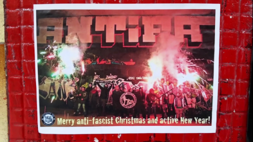 Some of the Christmas themed anarchist posters and stickers seen around Sydney in December 2017