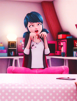filmsfoodandfandom:  chatnoirs-baton:  cute marinette is cute.  Wow. This is actually really, REALLY good 3-D animation. I like how she emotes with her whole body. 