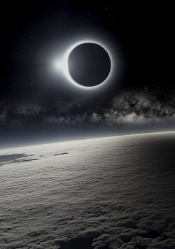 neuromaencer:   Solar Eclipse as Seen from Earth’s Orbit 