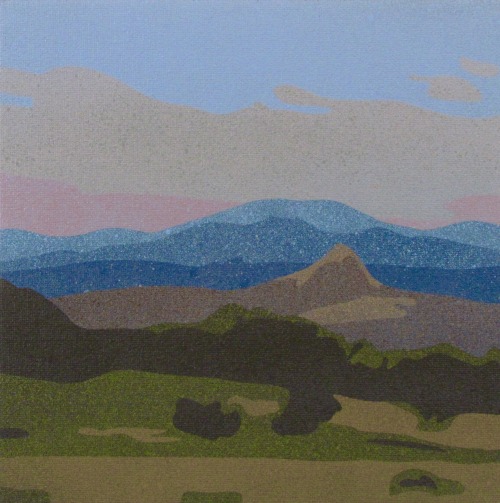 Goemmer Butte AbstractAcrylic and spray paint on canvas 8x8".Charles Morgenstern, 2022.The sun 