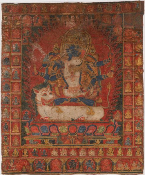 Yogambara and Jnanadakini, Nepali pauba (thangka)