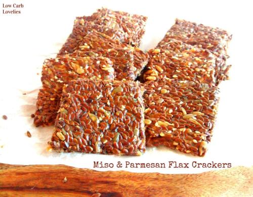 Miso &amp; Parmesan Flax CrackersLow carb &amp; grain free, these flax crackers are popping with tha