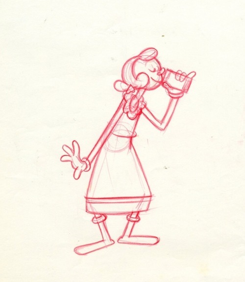 Animation drawings from a 1970s Popeye commercial for Start. It must be one of the rare instances wh