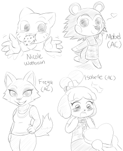 Alfa995:  Sketches From Today’s Stream!Ahhhh Nicole And Isabelle And Doki And Katia