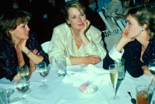 edithshead: Sally Field, Meryl Streep and Jessica Lange after the Oscars, 1986